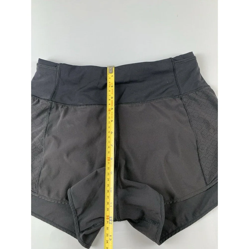 Lululemon Black High-rise 4” Inseam Lined Short Size 6